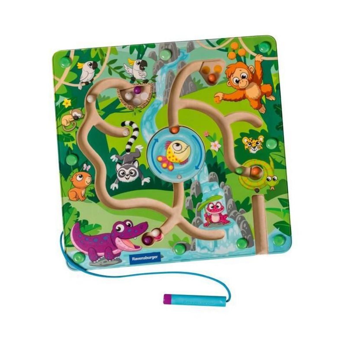 RAVENSBURGER Ravensburger -PLAY + - Labyrinthe magnétique en bois Dans la jungle  - Des 18 mois - version française - 34018