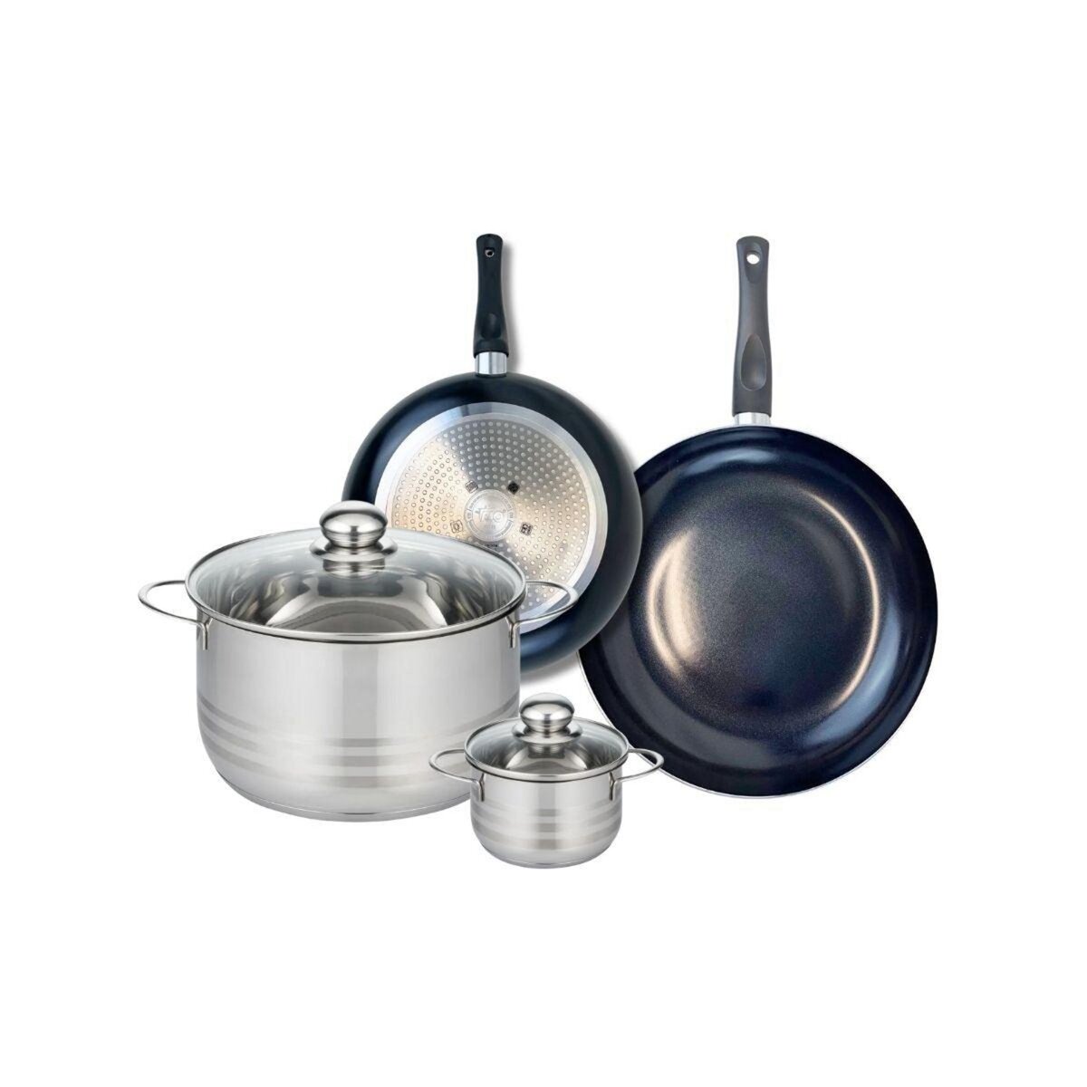 ELO Ensemble de 2 Poêles de cuisson 24 et 28 cm et 2 faitouts 12 et 24 cm Elo Prima Brillant