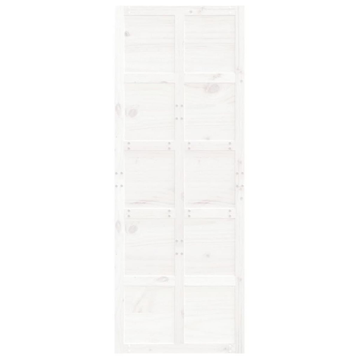 VIDAXL Porte de grange Blanc 80x1,8x214 cm Bois massif de pin