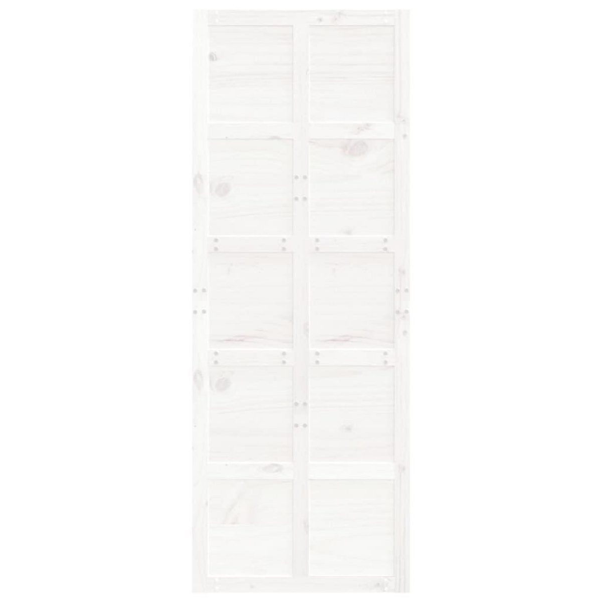 VIDAXL Porte de grange Blanc 80x1,8x214 cm Bois massif de pin