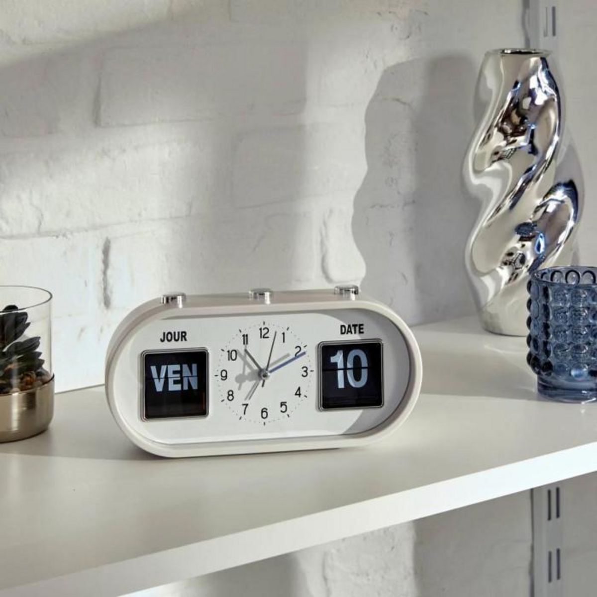 ATMOSPHERA Réveil Rétro  Edouard  20cm Crème