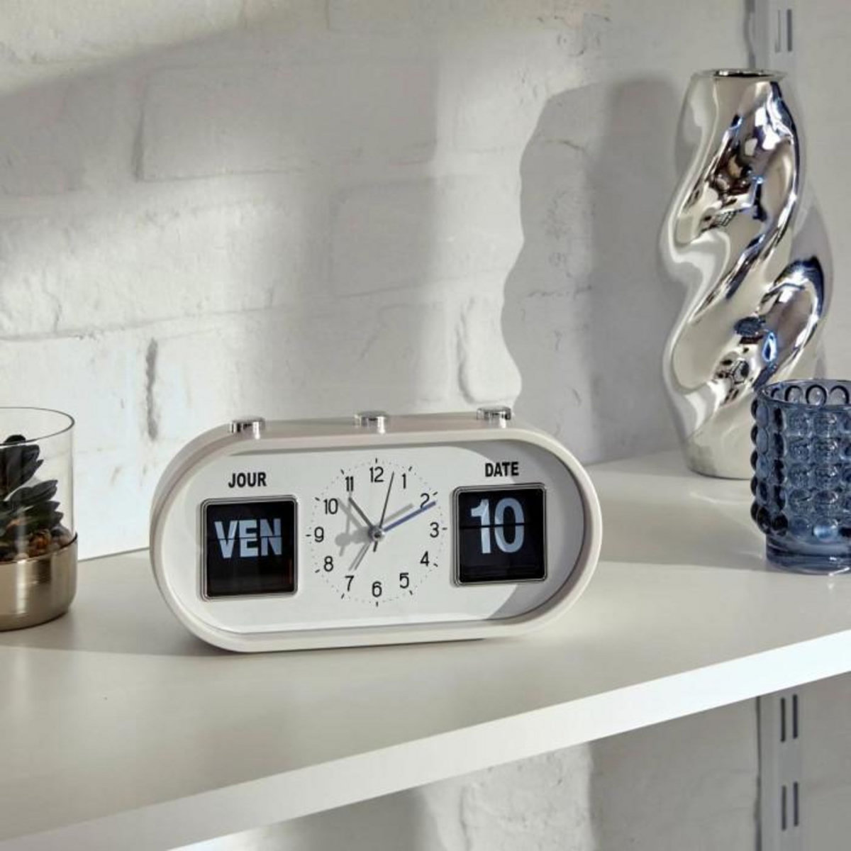 ATMOSPHERA Réveil Rétro  Edouard  20cm Crème