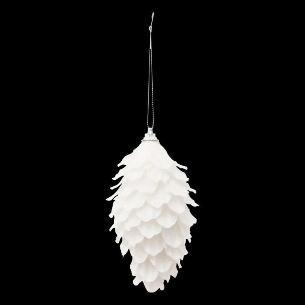 ATMOSPHERA Sujet de Noël Irisé  Pomme de Pin  13cm Blanc
