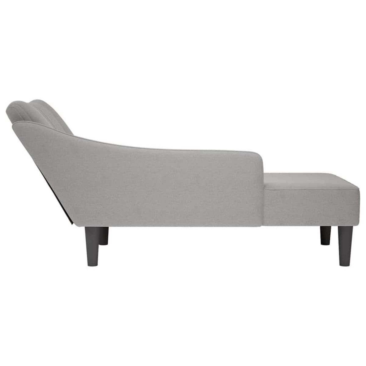 VIDAXL Fauteuil long avec accoudoir droit gris nuage tissu
