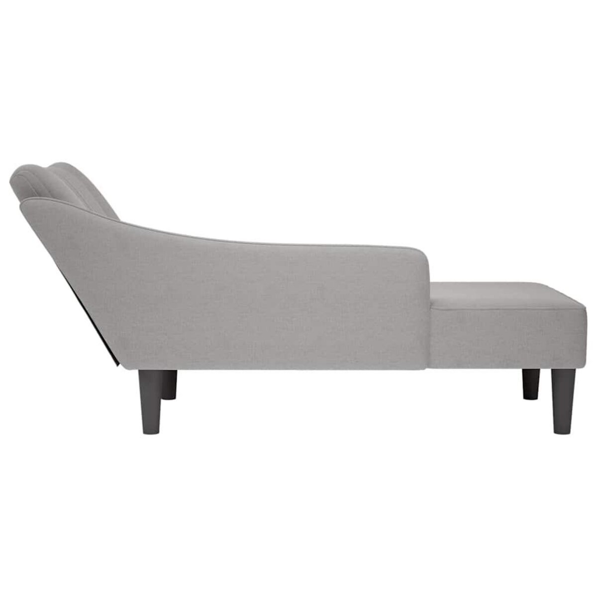VIDAXL Fauteuil long avec accoudoir droit gris nuage tissu
