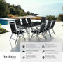 Voir la diapositive 2 : tectake Salon de jardin avec cadre en aluminium pour 8 personnes gris anthracite