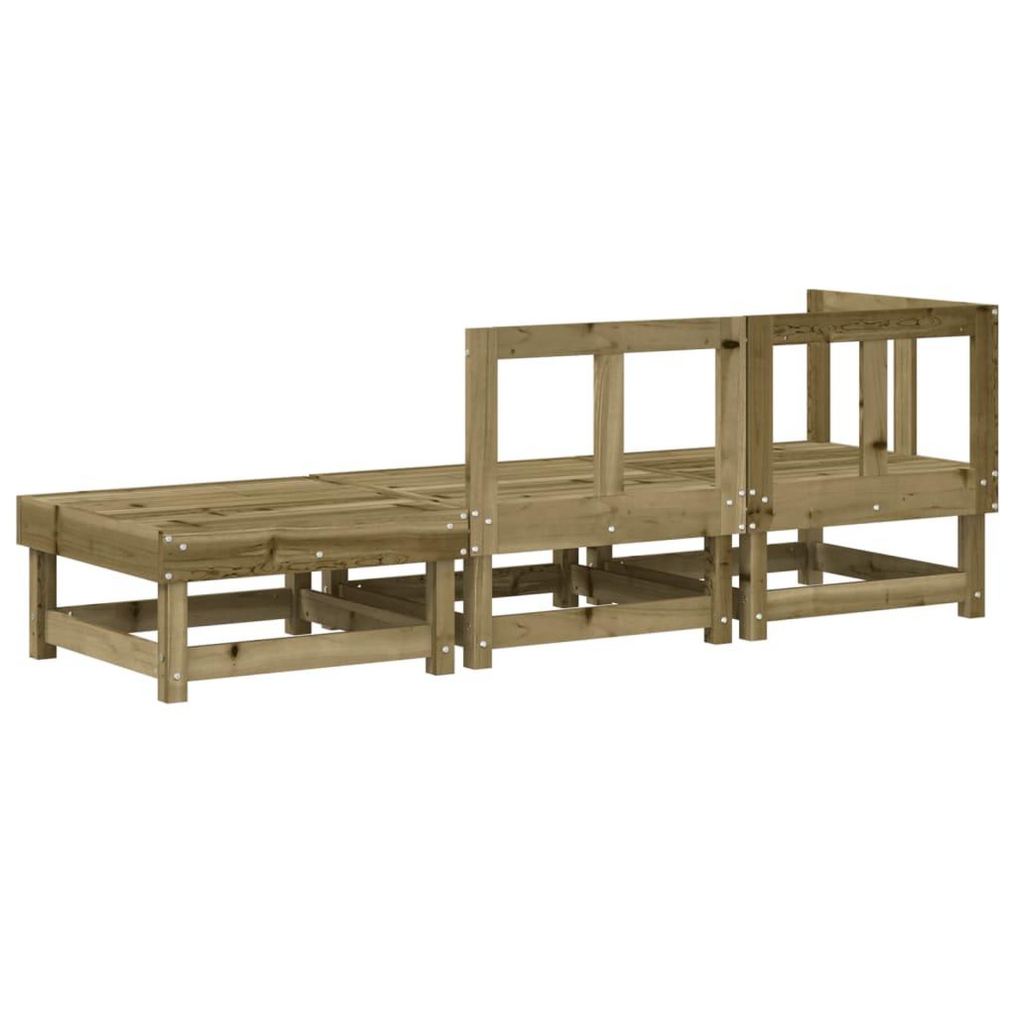 Voir la diapositive 3 : VIDAXL Salon de jardin 3 pcs bois de pin impregne