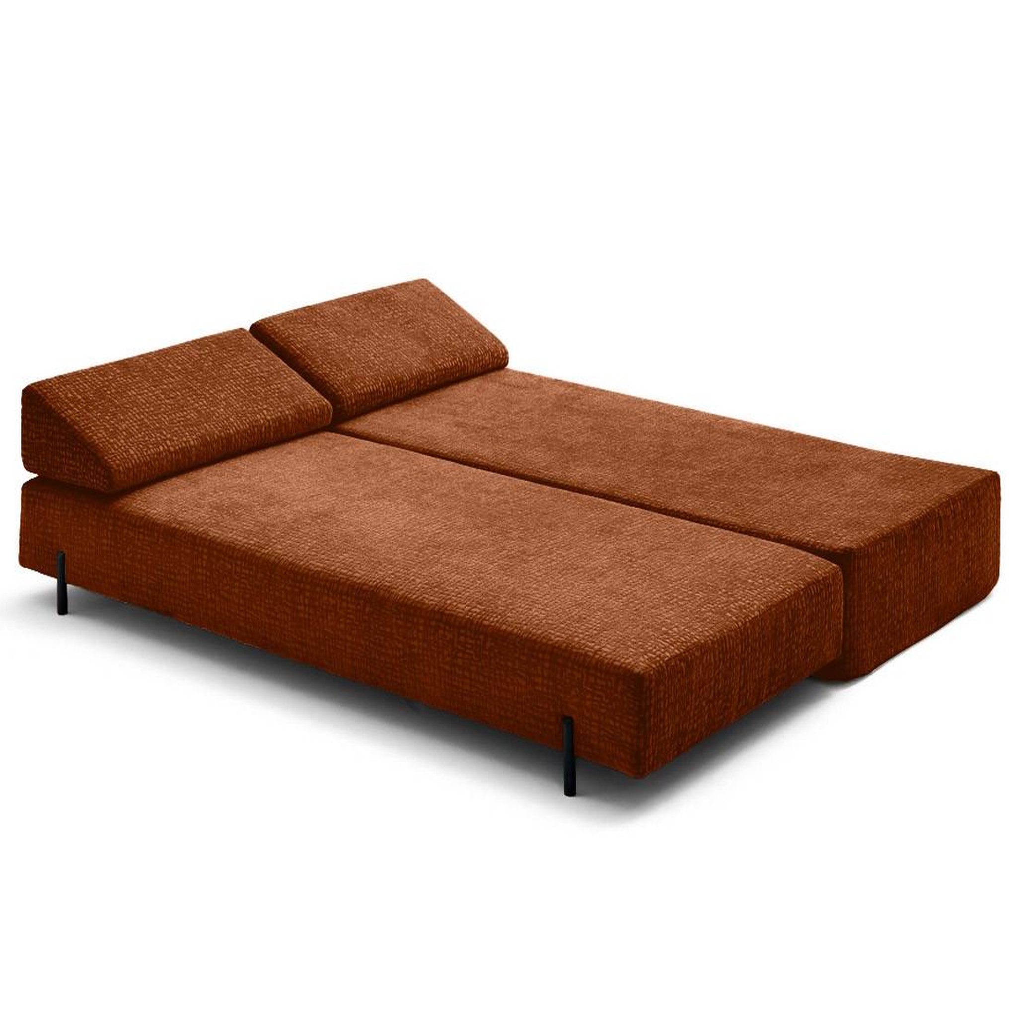 Voir la diapositive 6 : BEST MOBILIER Brescia - banquette 3 places convertible en tissu velours relief