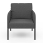 Voir la diapositive 3 : ID MARKET Fauteuil AUGUSTE tissu gris anthracite pieds métal noir
