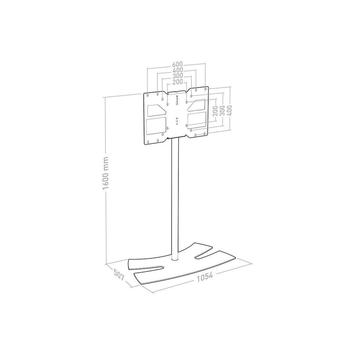Erard Pied TV TV LUX-UP 1600XL 40-75P Black
