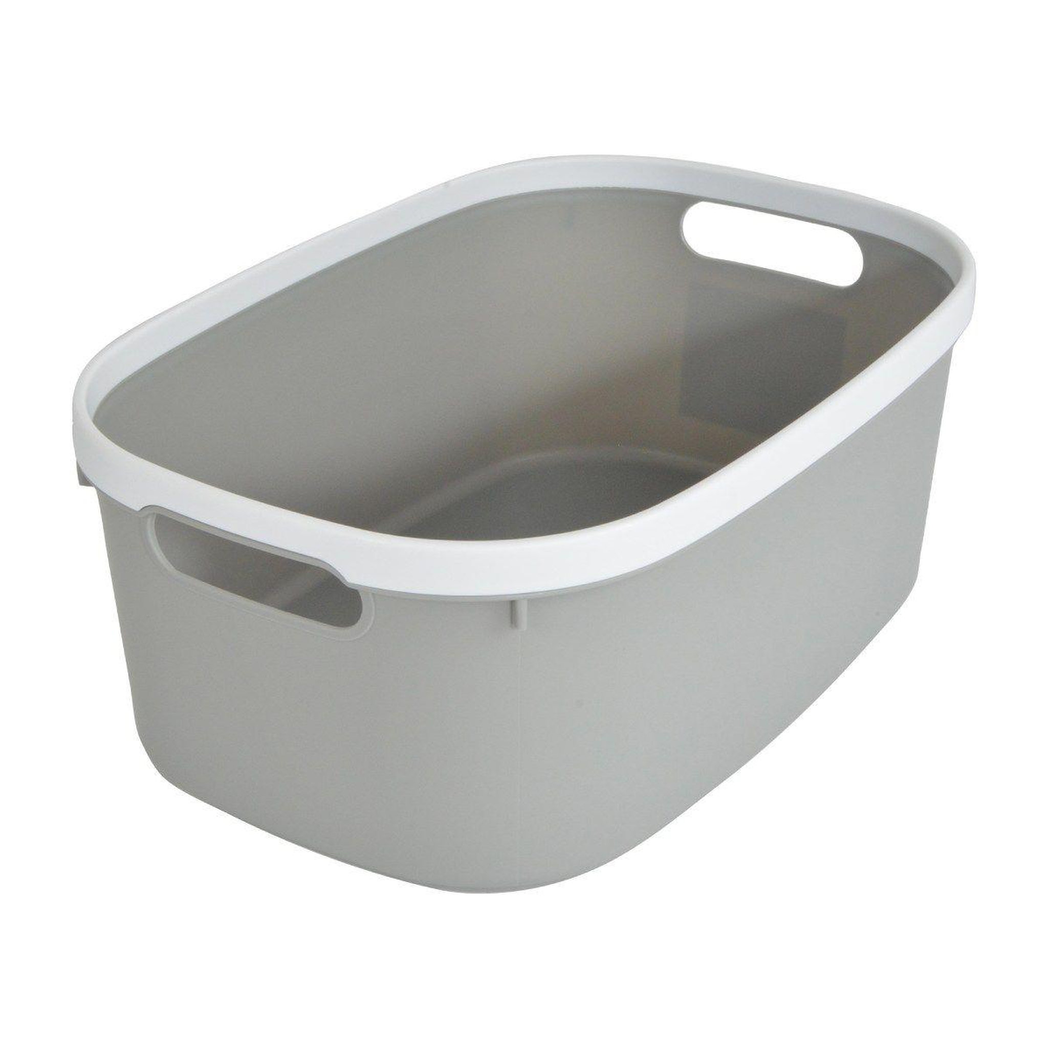 HOMEA Panière de Rangement Bicolore  Poignées  37cm Gris