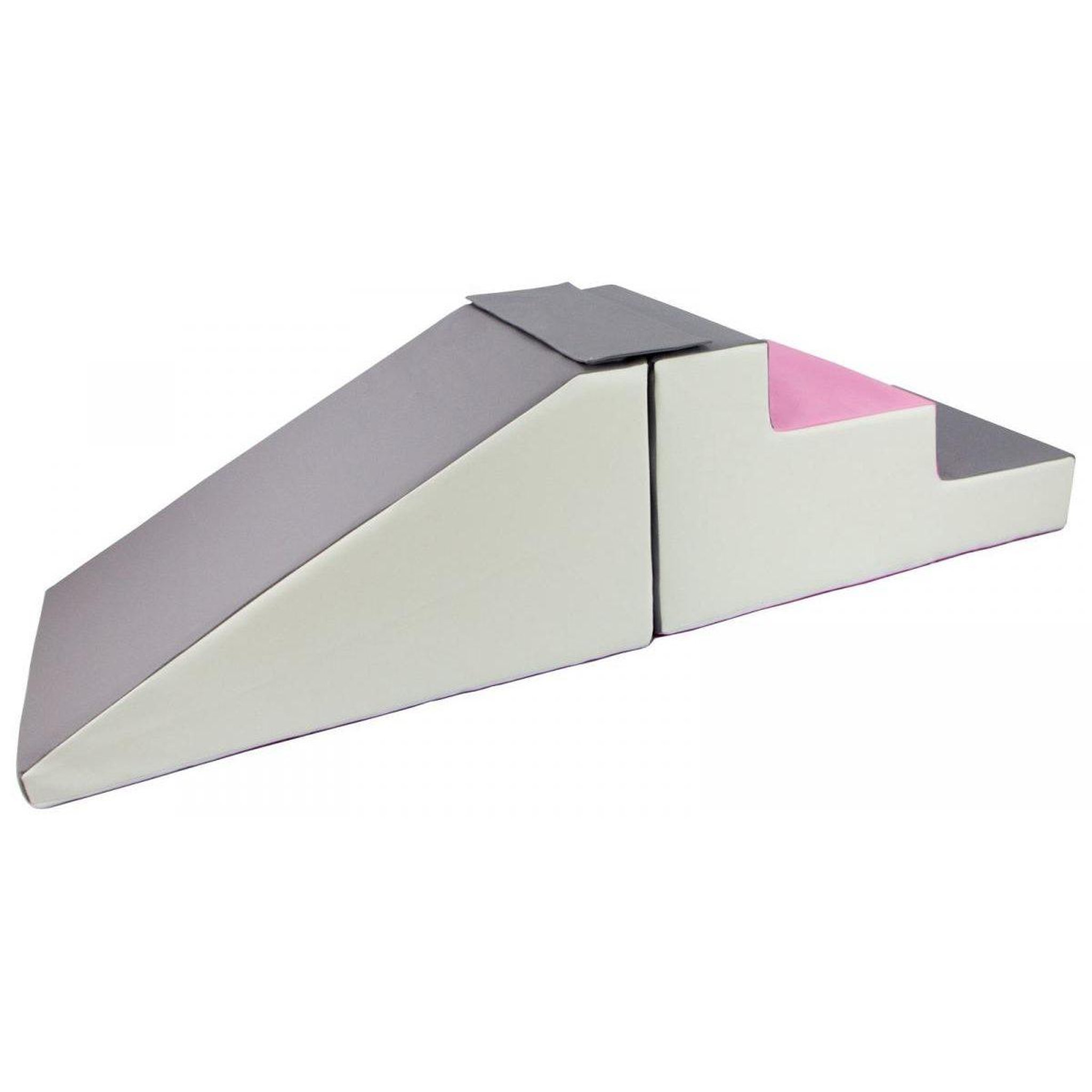 VELINDA Lot de 2 grands blocs en mousse blanc, rose clair, gris