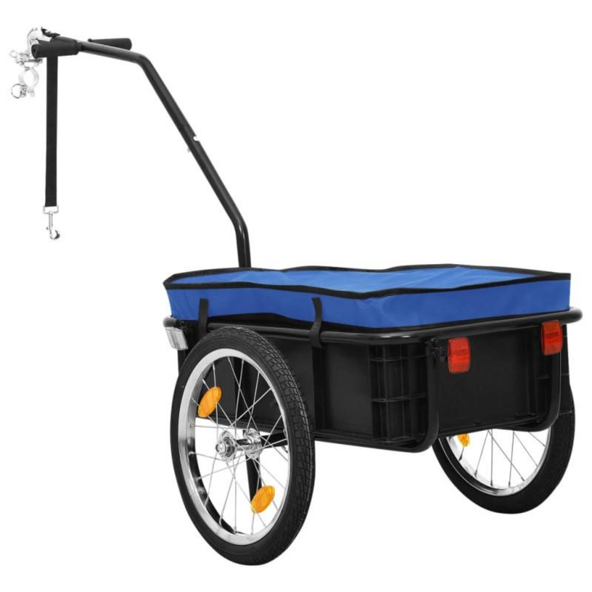 VIDAXL Remorque de vélo chariot à main 155x60x83 cm acier bleu