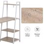 Voir la diapositive 6 : HOMCOM Bureau pliable rabattable - bureau bibliothèque 2 en 1 - 4 étagères - imitation bois chêne clair métal blanc