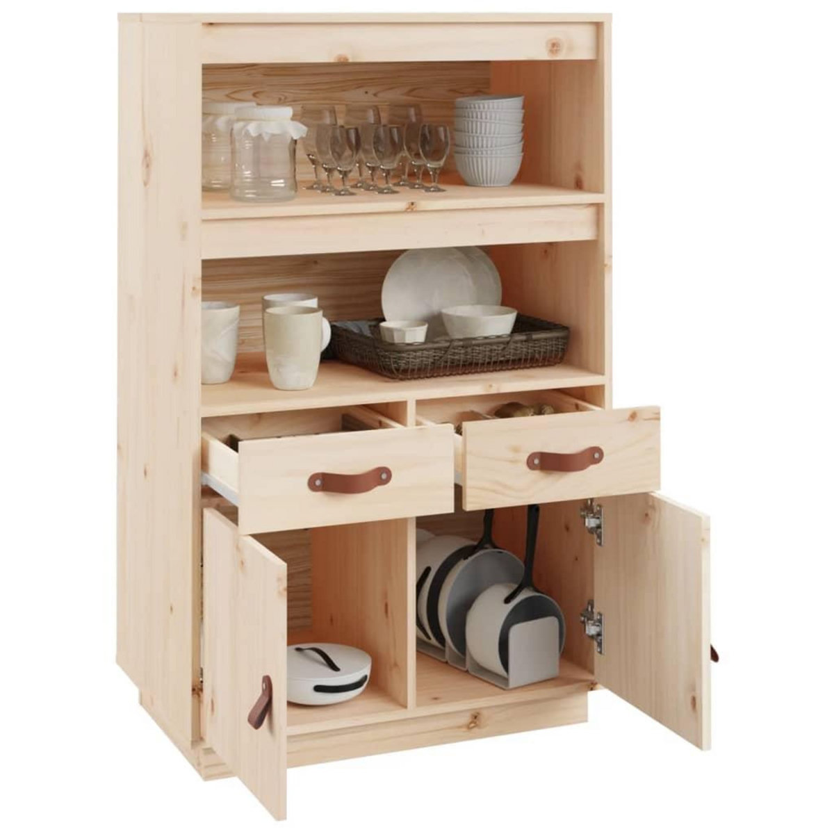 VIDAXL Buffet haut 67x40x108,5 cm Bois massif de pin