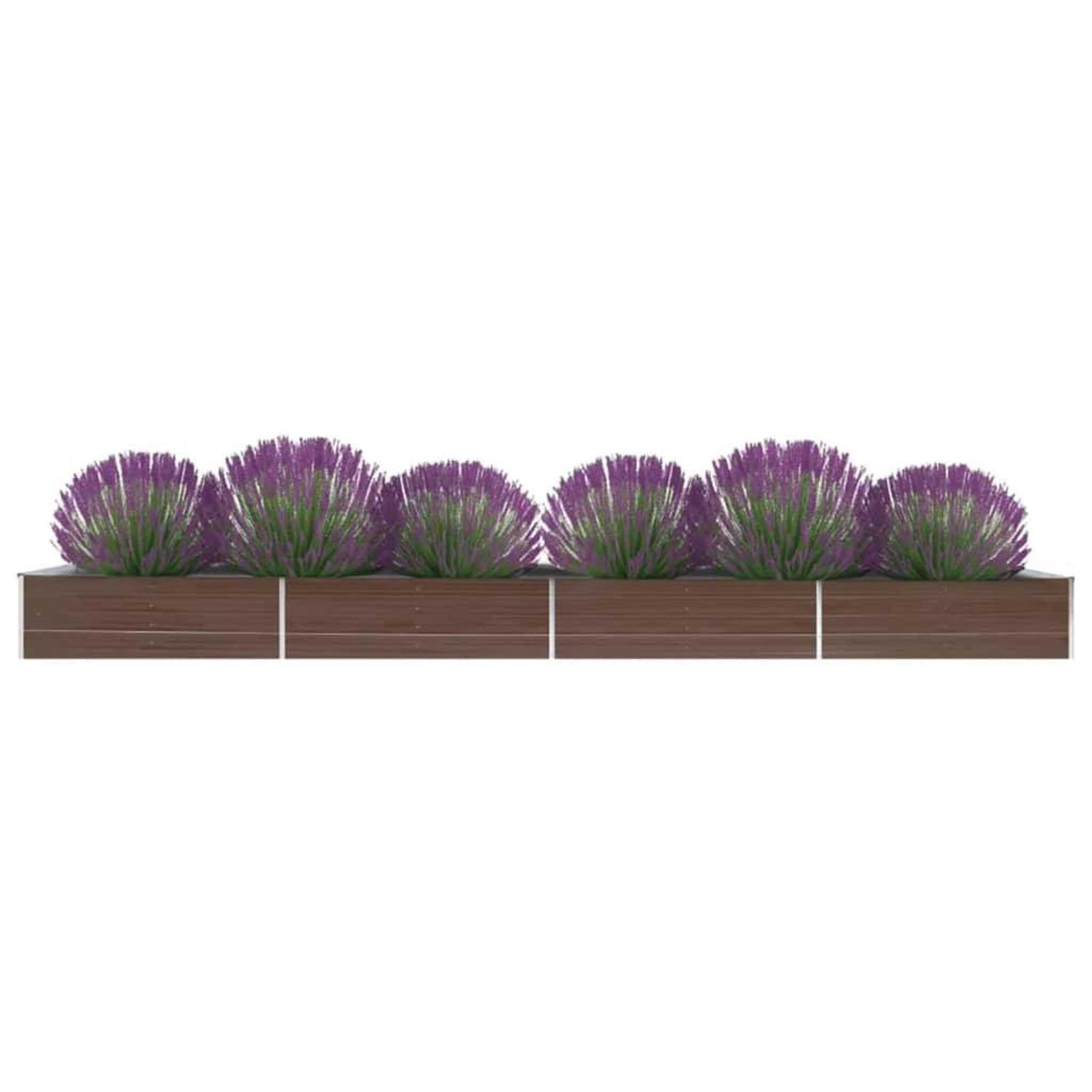 Voir la diapositive 1 : VIDAXL Lit sureleve de jardin Acier galvanise 600x80x45 cm Marron
