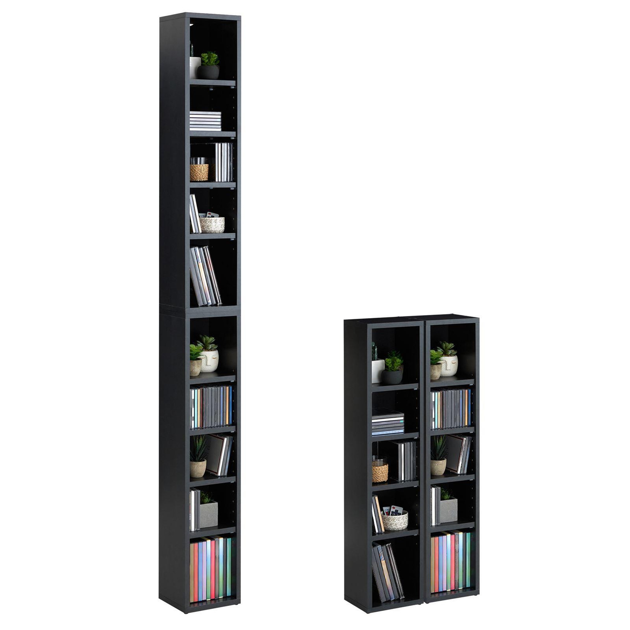 Voir la diapositive 1 : IDIMEX Etagères modulables musique pour cd et dvd, en mélaminé
