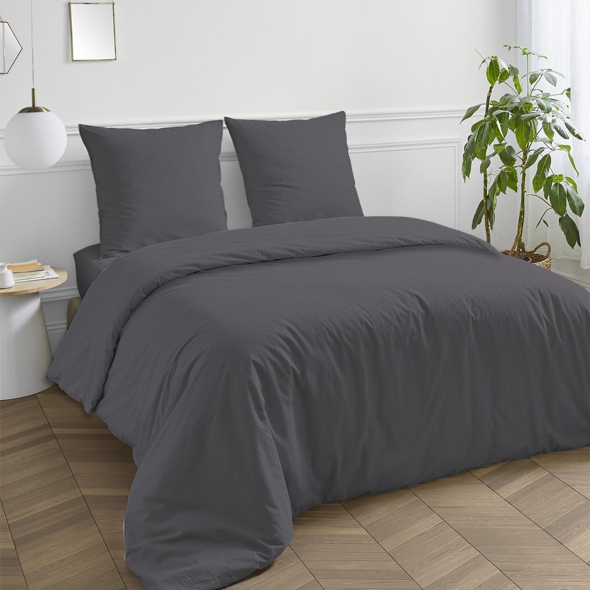 Voir la diapositive 3 : FUTURE HOME Housse de couette en coton 57 fils unie