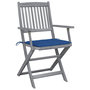 Voir la diapositive 3 : VIDAXL Chaises pliables d'exterieur lot de 4 et coussins Bois d'acacia