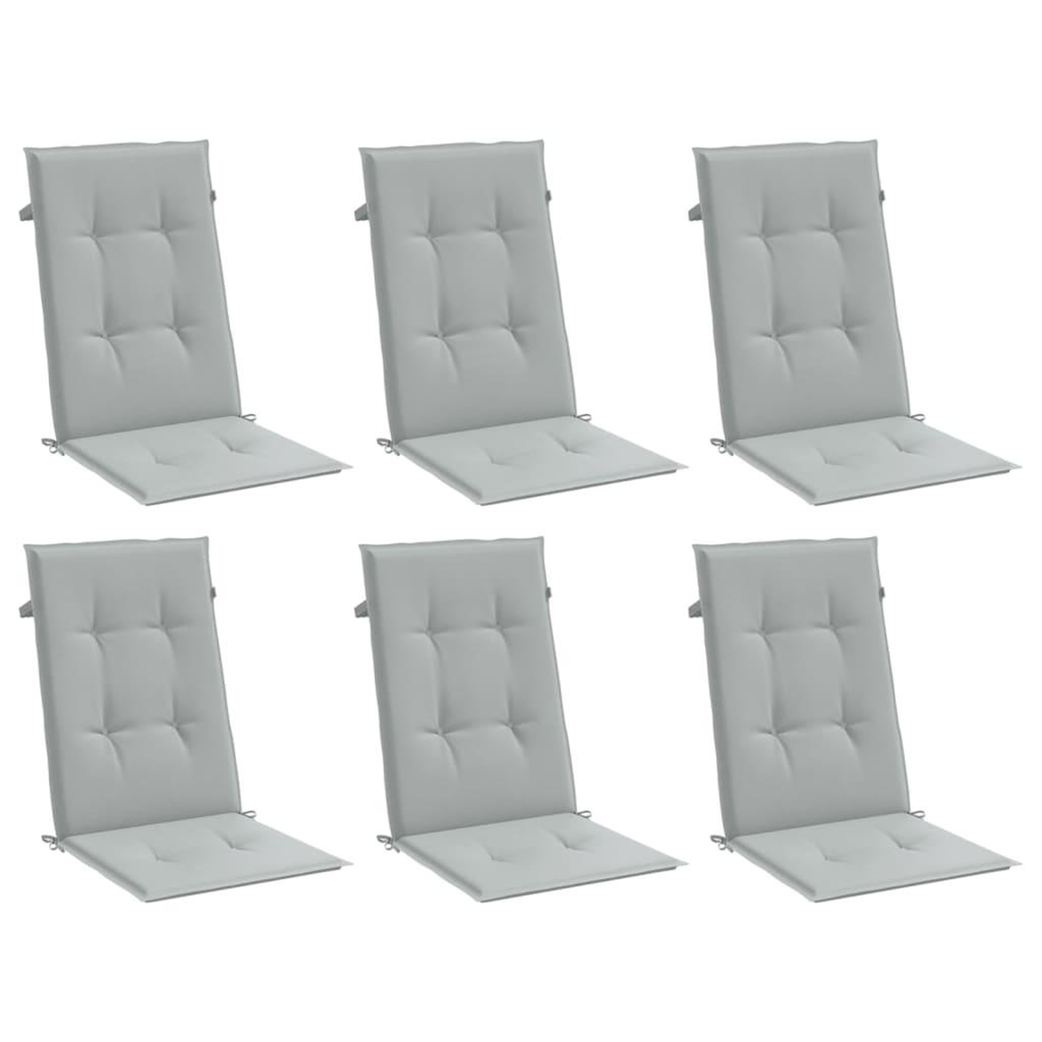 Voir la diapositive 3 : VIDAXL Coussins de chaise a dossier haut lot de 6 gris clair melange