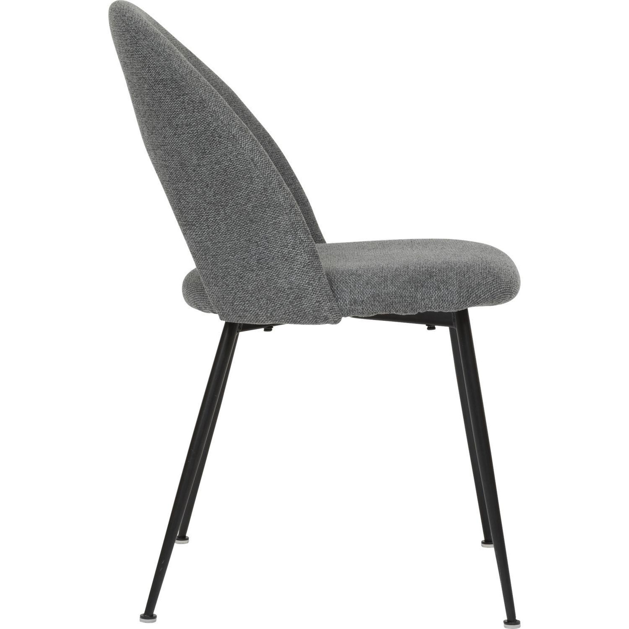 Voir la diapositive 5 : TOILINUX Lot de 4 chaises pieds métal assise tissu raven - gris