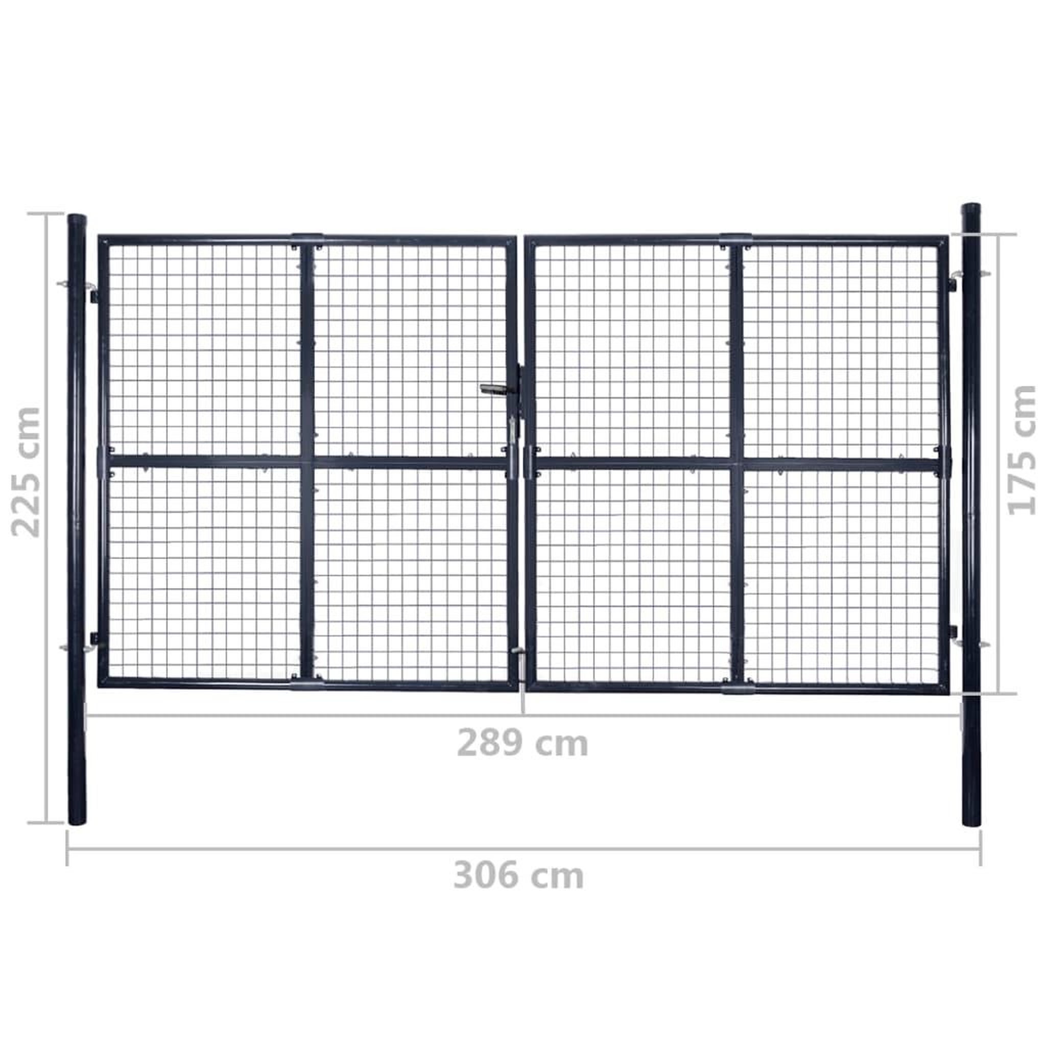 Voir la diapositive 6 : VIDAXL Portail en maille de jardin Acier galvanise 289x175 cm Gris