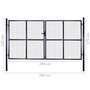 Voir la diapositive 6 : VIDAXL Portail en maille de jardin Acier galvanise 289x175 cm Gris