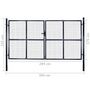Voir la diapositive 6 : VIDAXL Portail en maille de jardin Acier galvanise 289x175 cm Gris