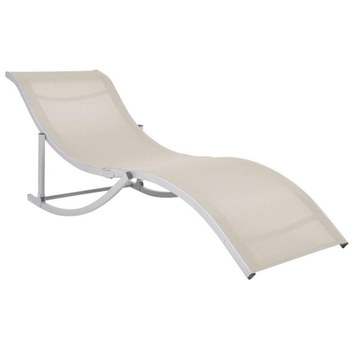VIDAXL Chaises longues pliables lot de 2 Crème Textilène