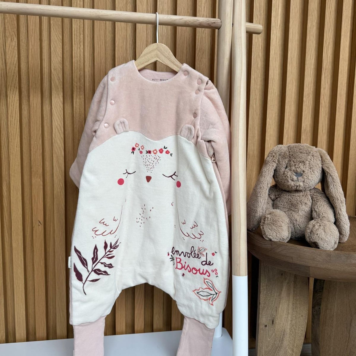 Petit Béguin Turbulette d'hiver en velours avec pieds retroussables et manches amovibles Manouk