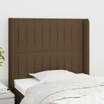 VIDAXL Tete de lit avec oreilles Marron fonce 93x16x118/128 cm Tissu