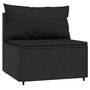 Voir la diapositive 2 : VIDAXL Canape central de jardin avec coussins noir resine tressee