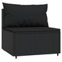 Voir la diapositive 2 : VIDAXL Canape central de jardin avec coussins noir resine tressee