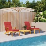 VIDAXL Coussins de chaise longue lot de 2 rouge tissu oxford