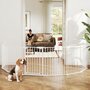 Voir la diapositive 2 : PAWHUT Barrière de sécurité pliable modulable max. L.488cm parc enclos 8 panneaux - porte double verrouillage - acier blanc