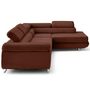 Voir la diapositive 3 : LISA DESIGN Zaria - canapé d'angle droit 5 places convertible avec coffre et têtières en velours côtelé grosses côtes