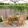 Voir la diapositive 1 : VIDAXL Chaises de jardin pliantes lot de 4 taupe tissu et bois massif