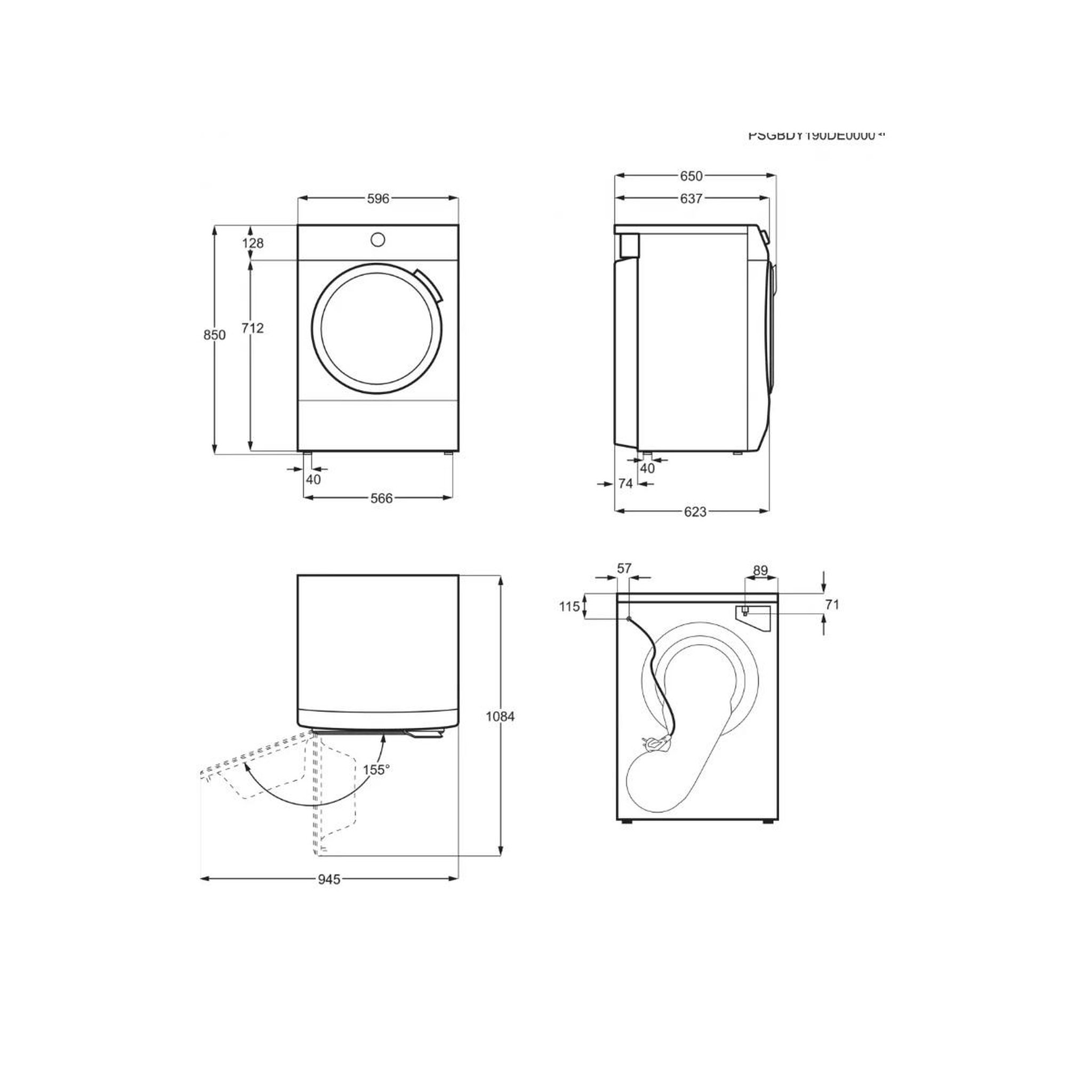 Voir la diapositive 6 : ELECTROLUX Sèche-linge pompe à chaleur 60cm 8kg blanc - edhf2804dc