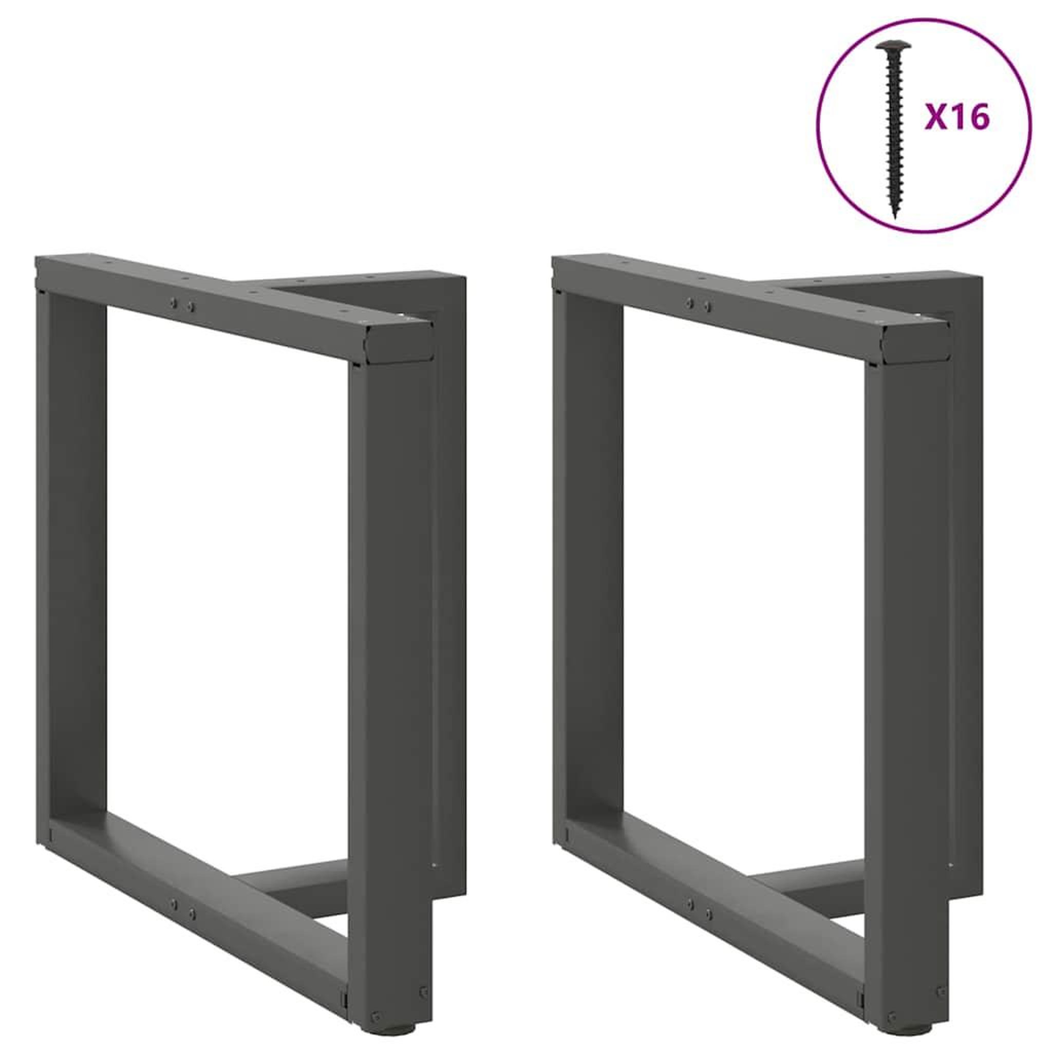 Voir la diapositive 3 : VIDAXL Pieds de table a manger forme de T 2 pcs 80x35x(72-73) cm acier