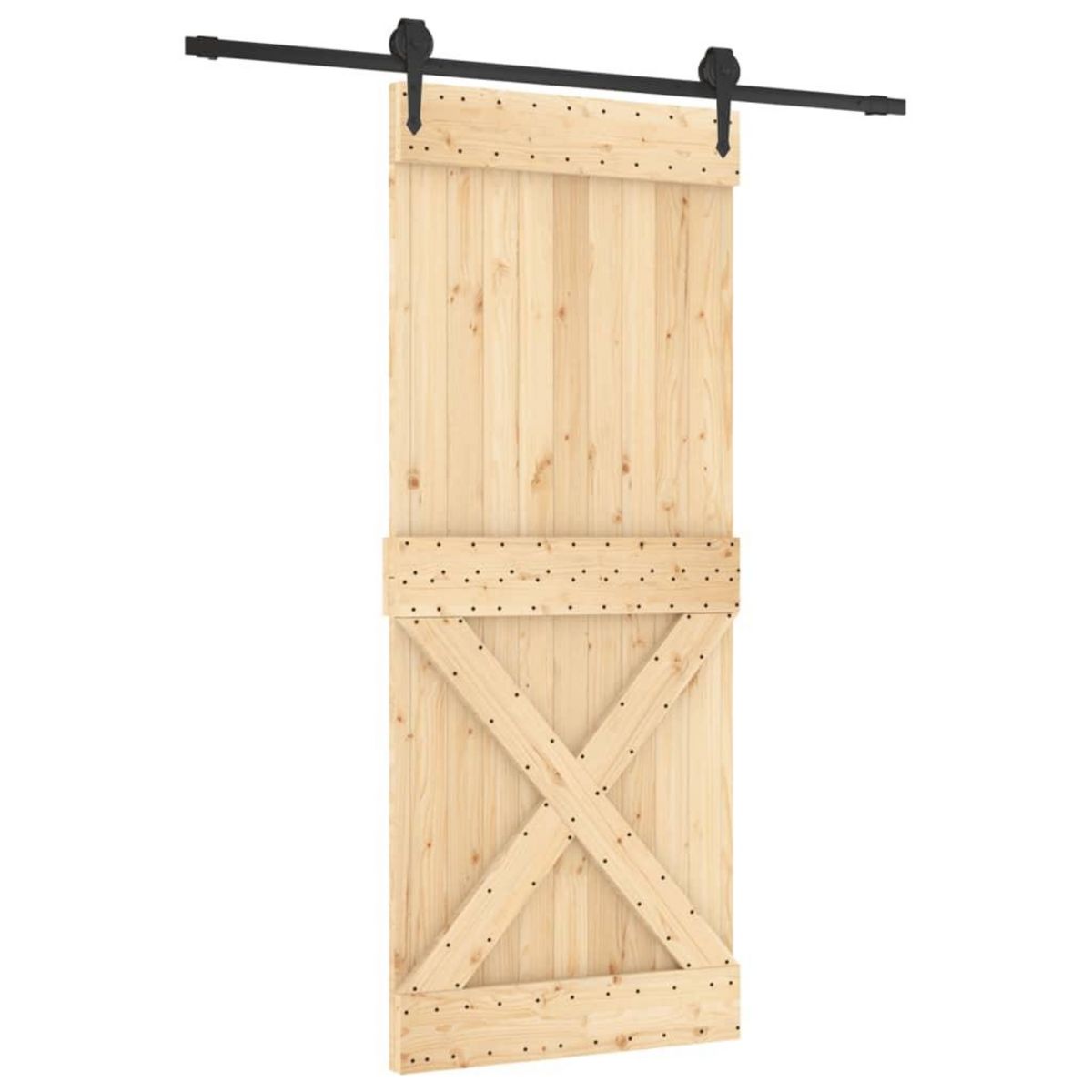 VIDAXL Porte coulissante et kit de quincaillerie 85x210 cm pin massif