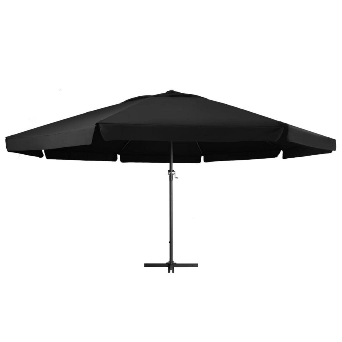 VIDAXL Parasol de jardin avec mat en aluminium 500 cm noir