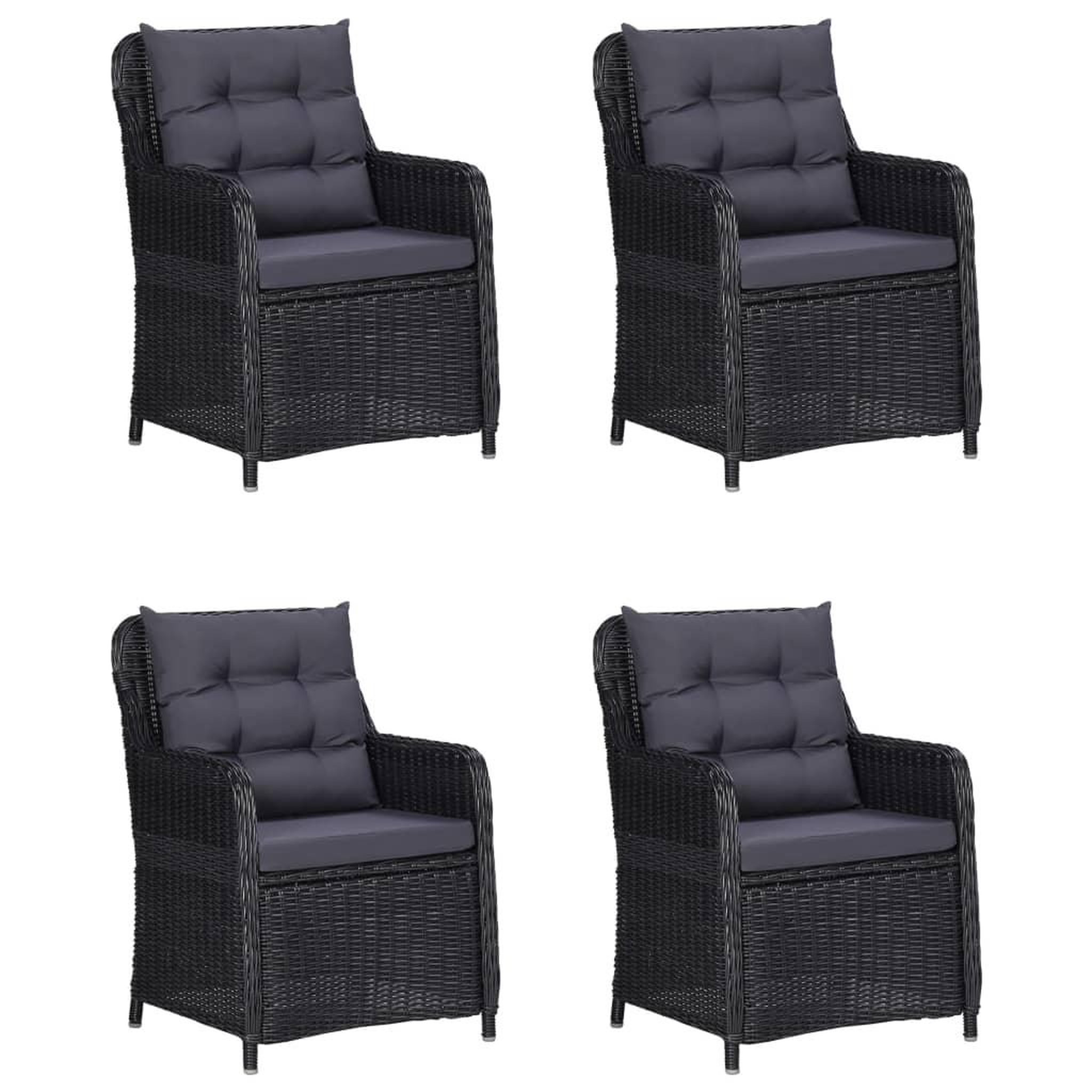 Voir la diapositive 5 : VIDAXL Ensemble a manger de jardin 5 pcs Noir