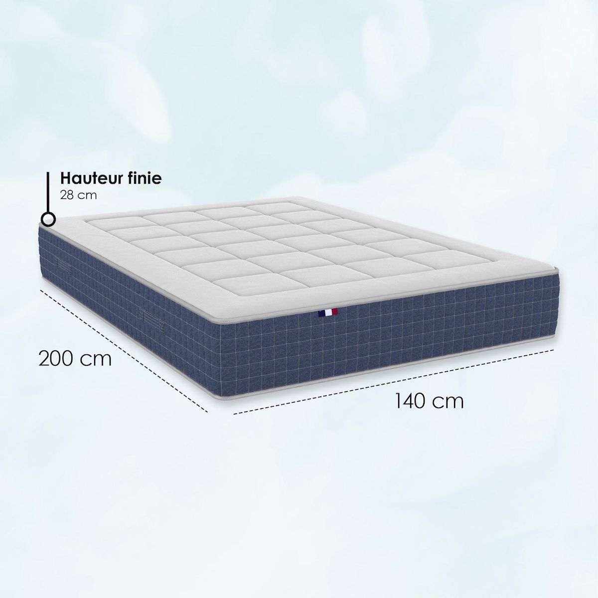 IDLITERIE Matelas ressorts ensachés KING STYLE, mémoire de forme, confort ferme