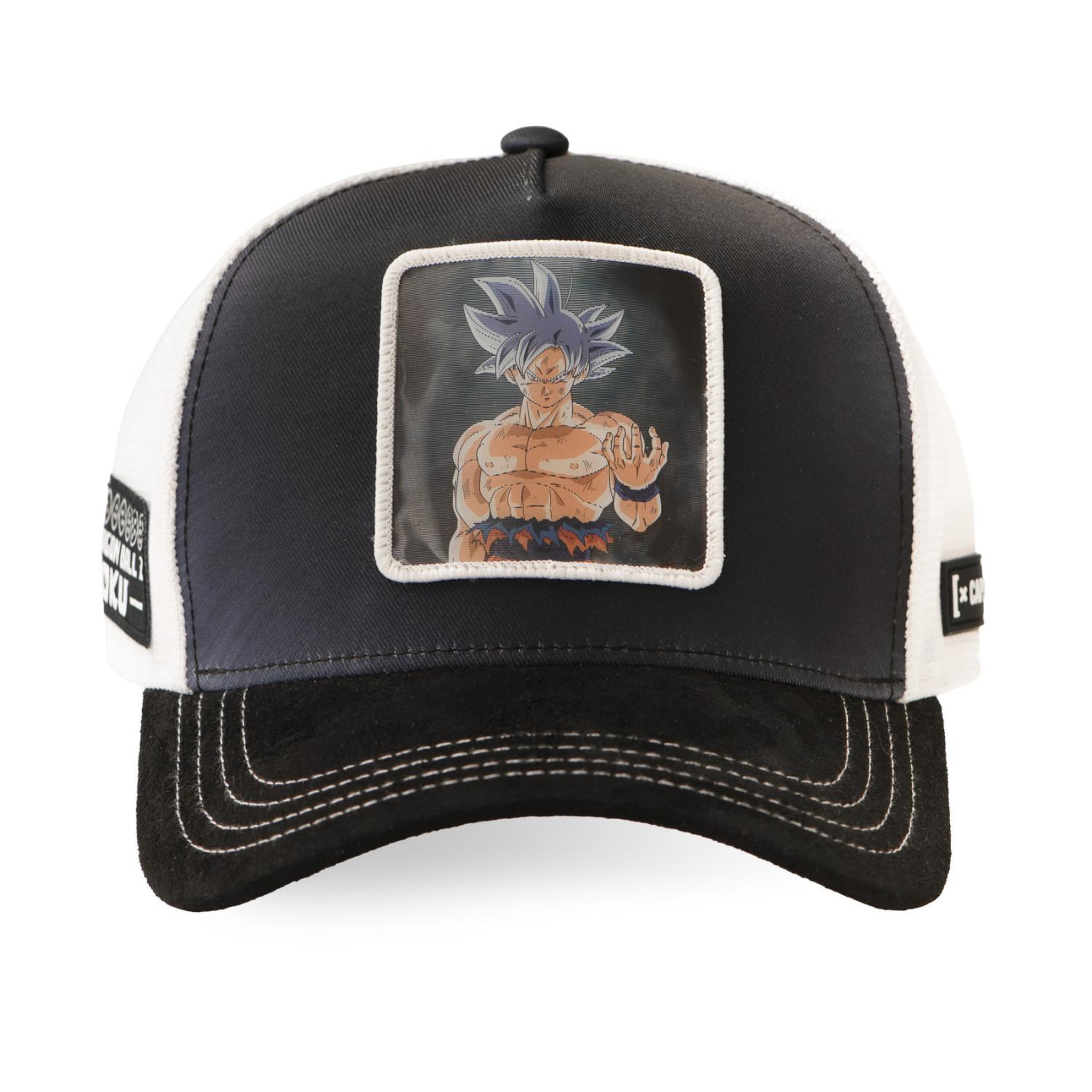 Voir la diapositive 2 : CAPSLAB Casquette trucker premium avec filet et patch 3d dragon ball z ultim