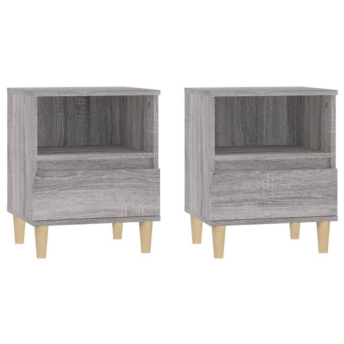 VIDAXL Tables de chevet 2 pcs Sonoma gris 40x35x50 cm