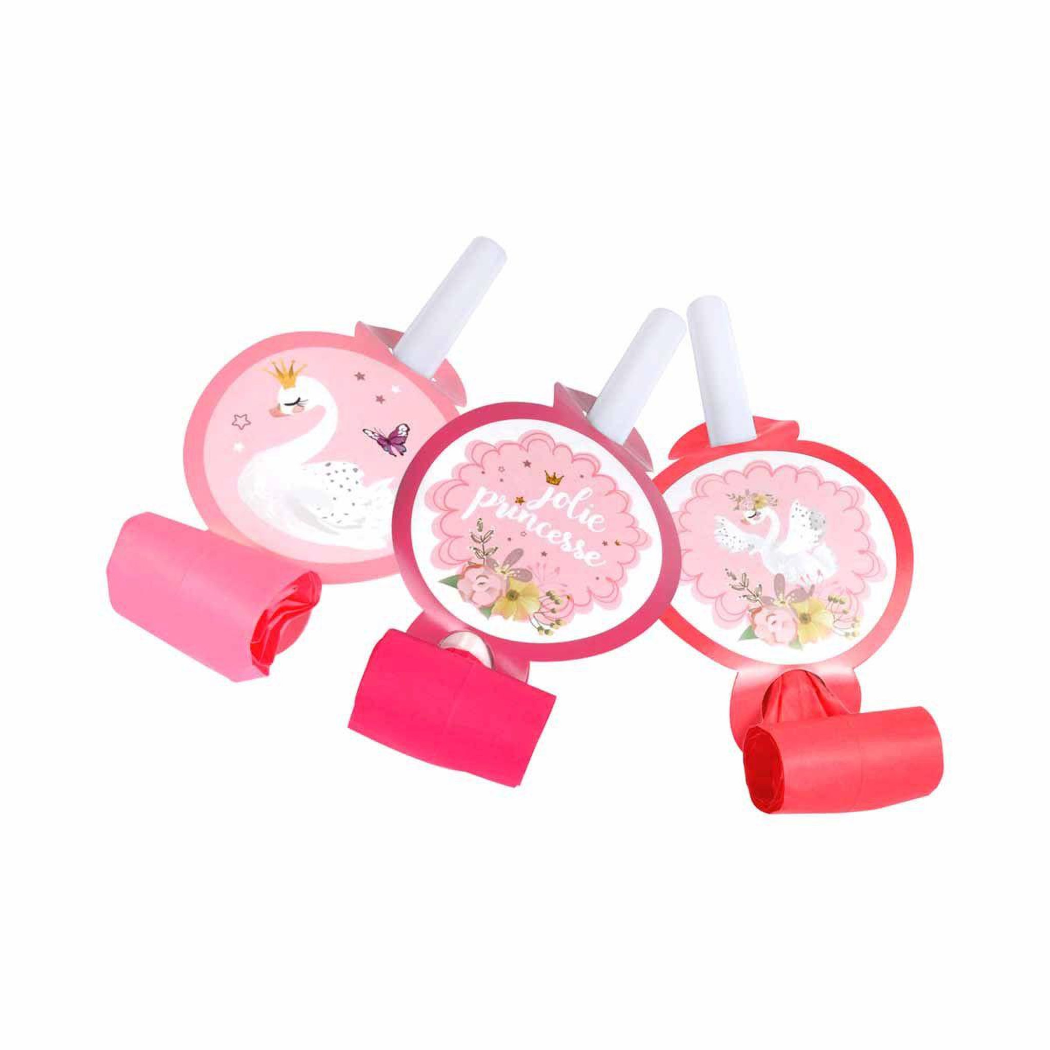 HOMEA Lot de 6 Sans-Gênes en Papier  Cygne  13cm Rose