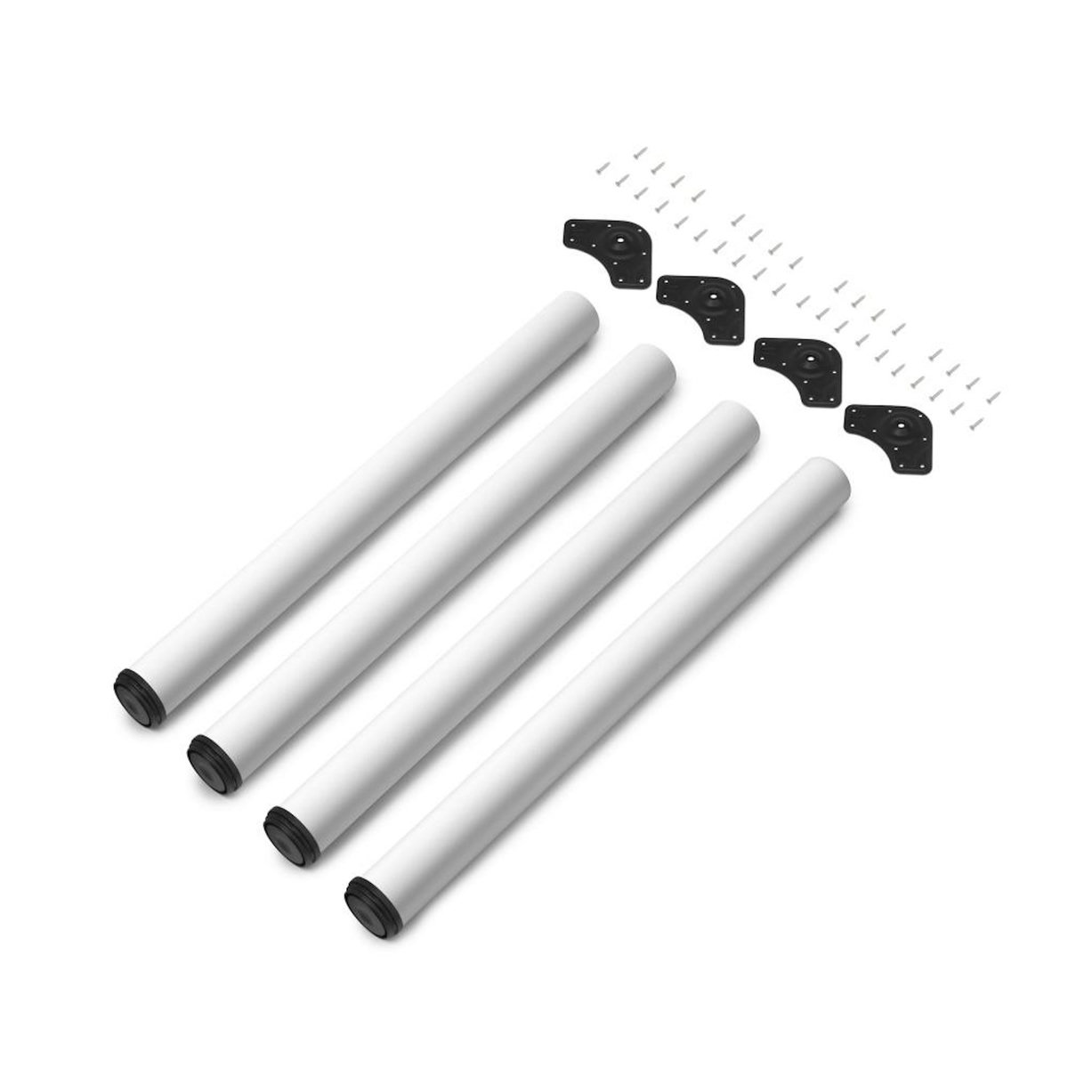 EMUCA SRL Lot de 4 pieds de table -  diamètre 60mm -  H 830mm -  Acier -  Peint en blanc