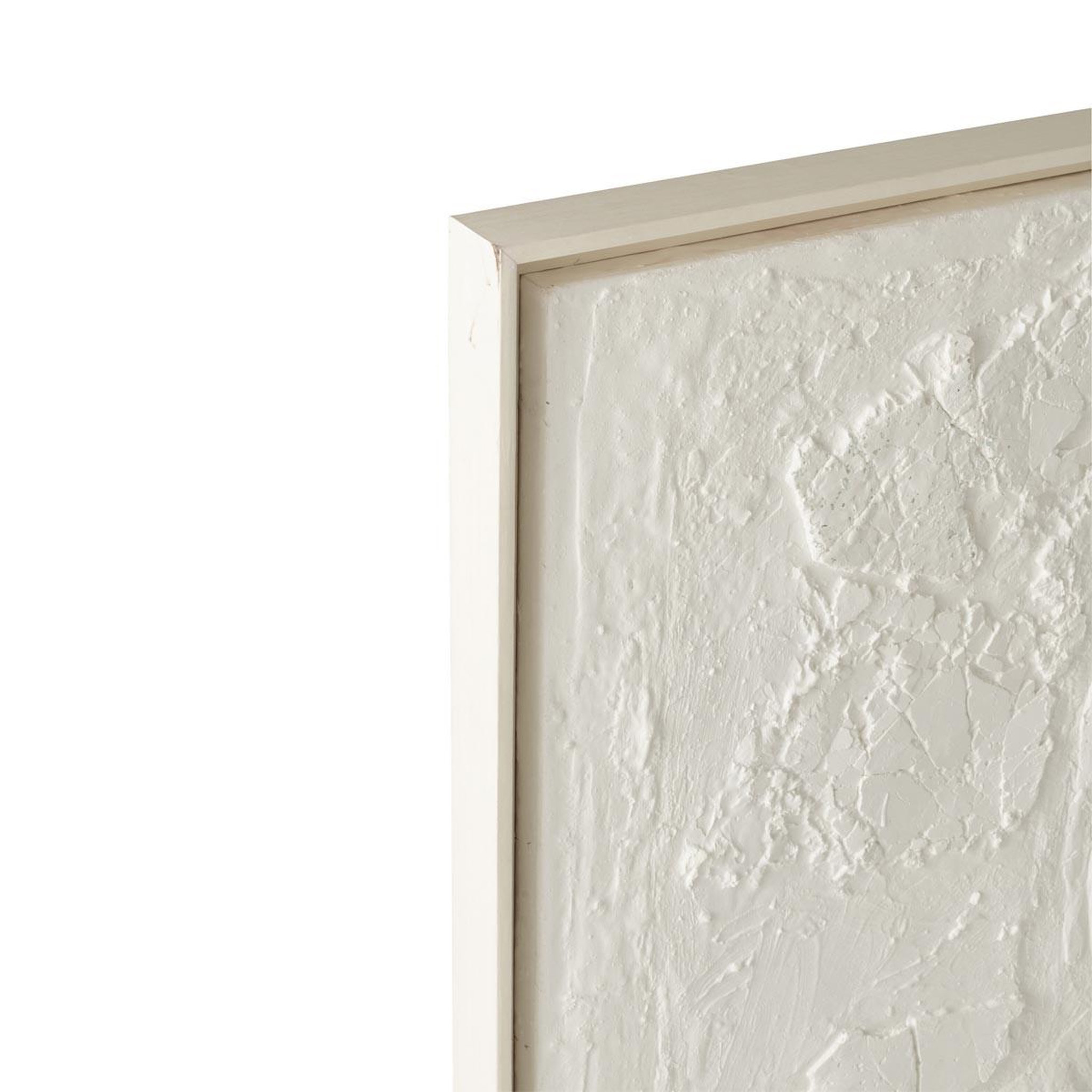 Voir la diapositive 2 : J-LINE Tableau effet plâtre  bouddha  90x120cm blanc