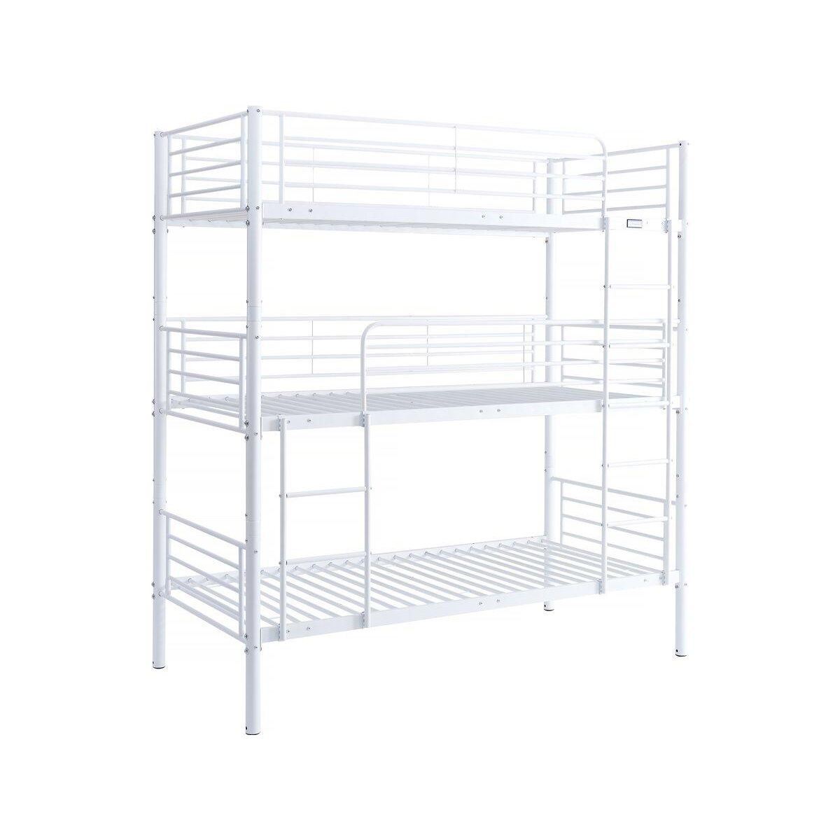 Habitat et Jardin Lit triple superposé metal  Havin  - 90 x 190 cm - Blanc