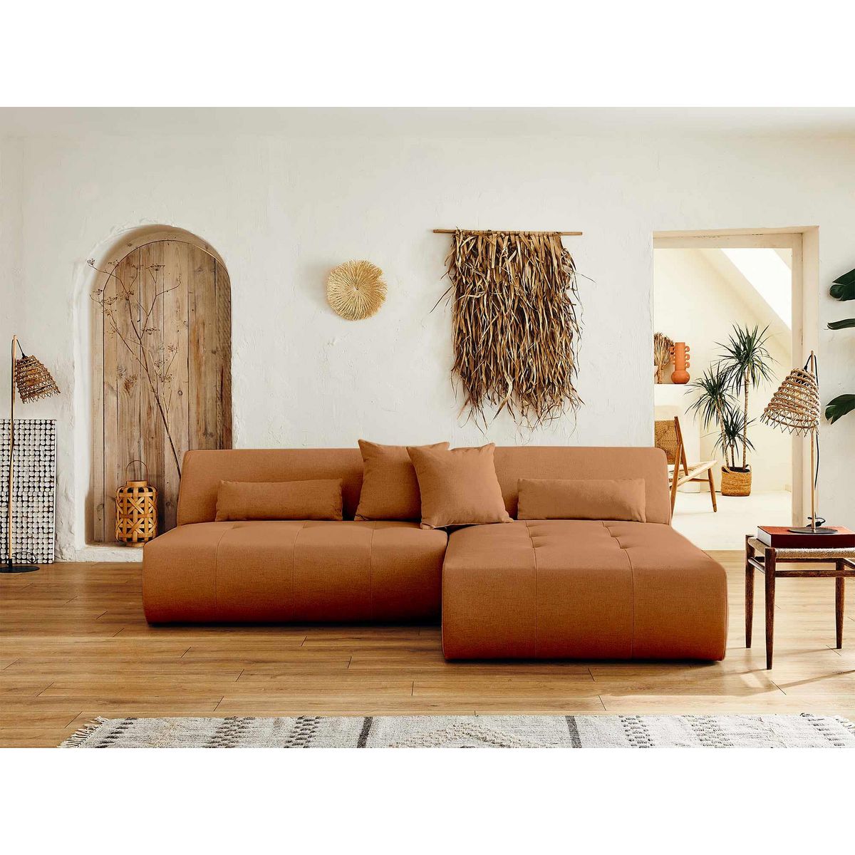 LISA DESIGN Onyx - canapé modulable d'angle réversible 4 places - en tissu